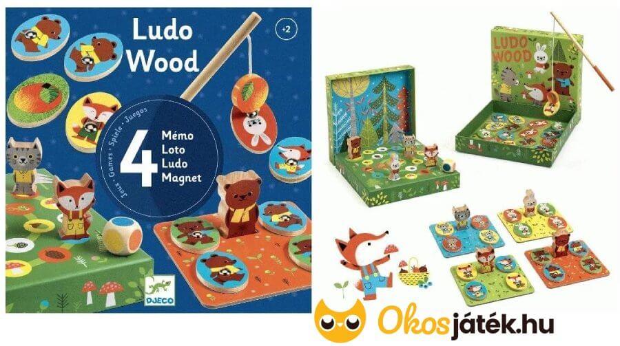 4 az egyben társasjáték gyűjtemény - Ludo Wood Djeco