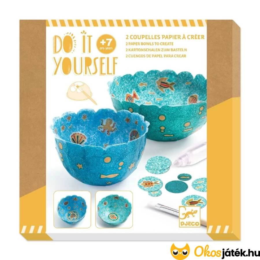 Papírmasé tányér készítő szett - kék