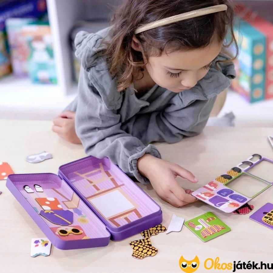 Mágneses puzzle játék, divatos ruhák