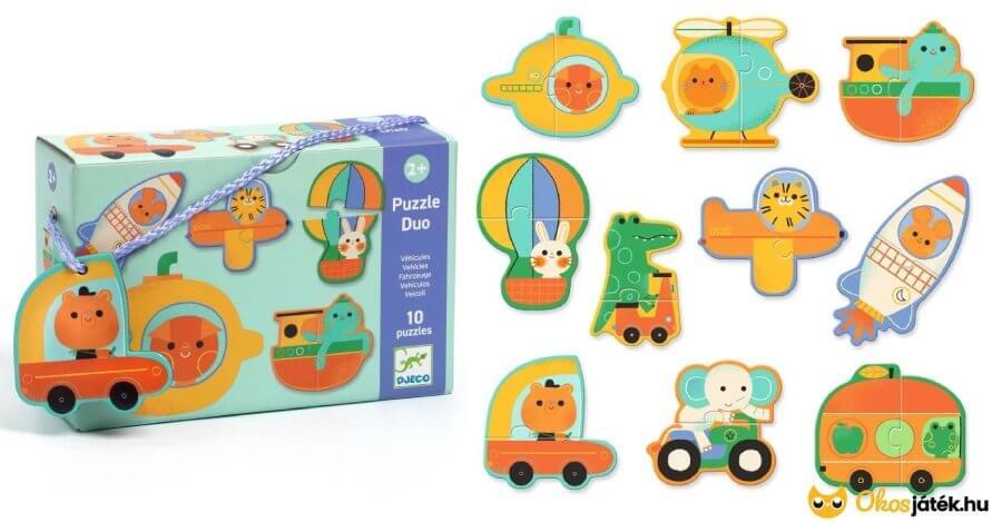 Járműves párosító puzzle - Djeco Puzzle Duo