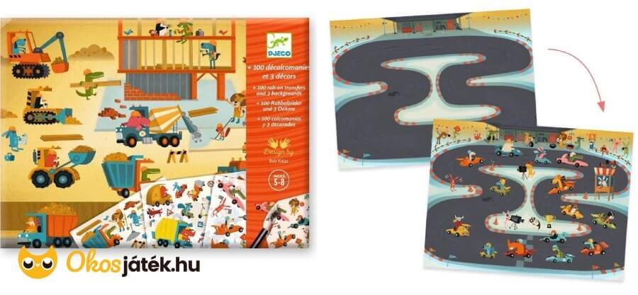 Satírozó matrica - járművek Djeco