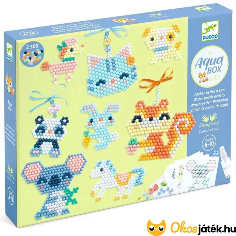 Vizes gyöngy kirakó mega készlet Djeco, állatos