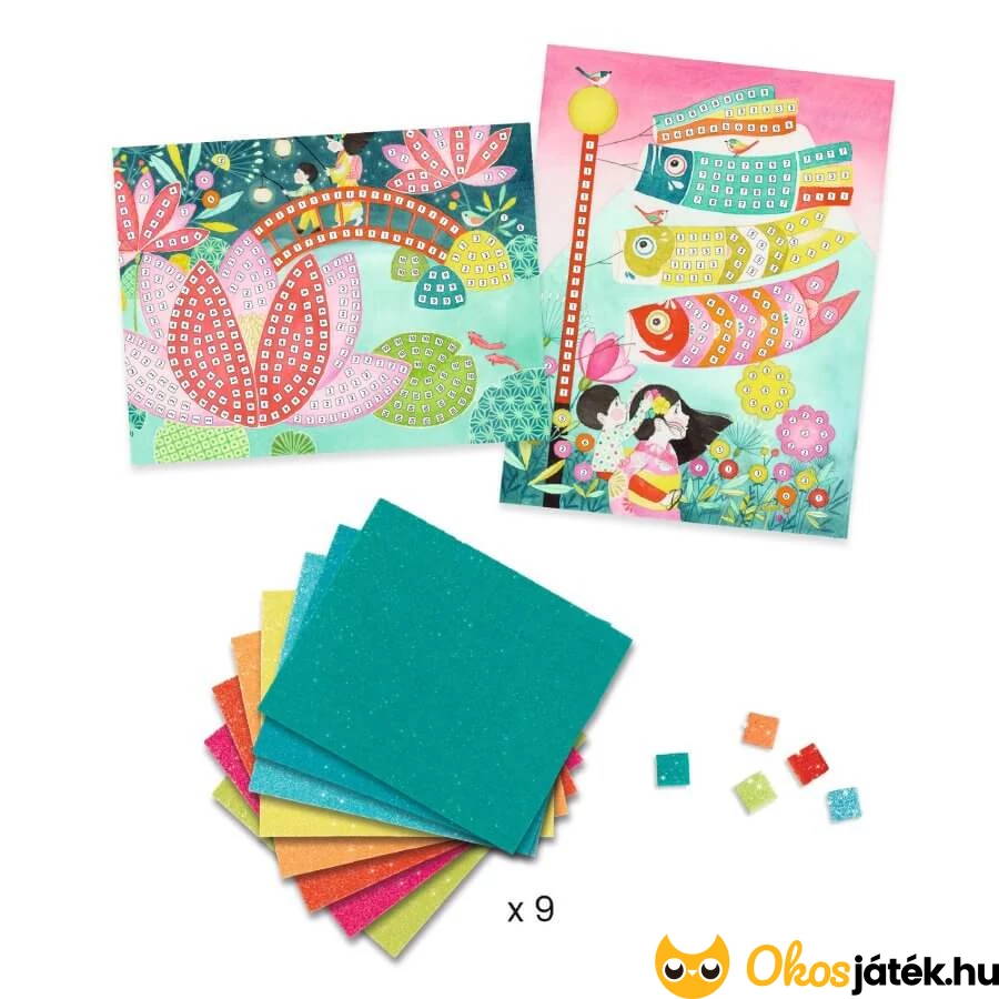 Djeco mozaikkép készítő tartalma