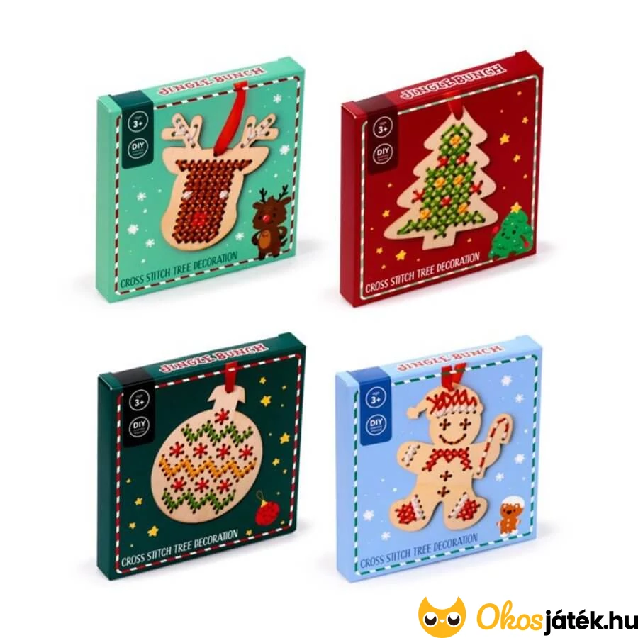 Csináld magad karácsonyfa dísz keresztöltéssel