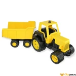 Kép 4/4 - Pietro traktor lekapcsolható utánfutóval - 68 cm - sárga