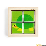 Kép 4/4 - Forgatható állatfigurás mesekocka játék - teknős