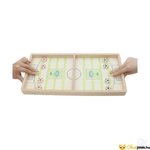 Kép 2/2 - focis gumis korong átlövős asztali gyors pörgős ügyességi játék fából