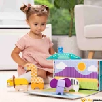 Kép 3/3 - Blockables - Szafari állatok fa építőjáték