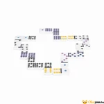 Kép 2/3 - Dominó színes pöttyökkel - 9-ig számozott dominó lapok