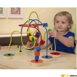 Kép 2/3 - Nagyméretű fa drótos golyóvezető játék