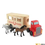 Kép 1/4 - Melissa and Doug - Fa lószállító jármű