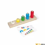 Kép 1/4 - Fa piramisépítő játék számoláshoz