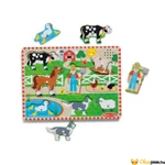 Kép 1/4 - Hangos puzzle - Farm - Melissa and Doug