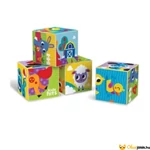 Kép 2/4 - Kids Hits: Fa puzzle kocka - Vidám farm