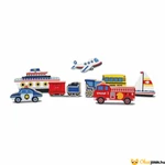 Kép 2/3 - Könnyen megfogható fa puzzle járművek