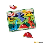 Kép 1/5 - Könnyen megfogható fa puzzle - Dinók