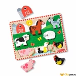 Kép 1/4 - Könnyen megfogható fa puzzle - Farm