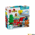 Kép 1/7 - LEGO Duplo Tűzoltóautó tömlővel és tűzoltóval