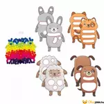 Kép 2/2 - Képkészítő - állatok színes pomponokkal sycomore kreatív játék
