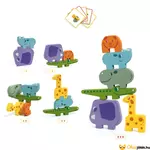 Kép 1/3 - fa egyensúlyozó játék fa állatfigurákkal Djeco Ze Totanimo