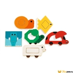 Kép 2/2 - Djeco DuoBasic montessori formafelismerő játék