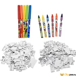 Kép 2/2 - Scentos - Színezhető puzzle készlet tartalma