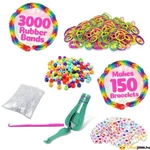 Kép 3/4 - Loom gumi karkötő készítő szett tartalma