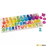 Kép 1/2 - Fa montessori fejlesztő játék - Számok és betűk