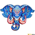 Kép 1/7 - Fa puzzle gyerekeknek - Elefánt A3 méretű