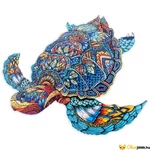 Kép 1/6 - Fa puzzle felnőtteknek - teknős A3 méret