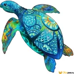 Kép 1/4 - Fa puzzle - teknős Rainbowooden Puzzles