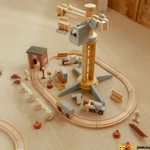 Kép 2/8 - Fa darus játék sínpályával