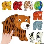 Kép 2/2 - Tapintást fejlesztő 2db-os állatos puzzle
