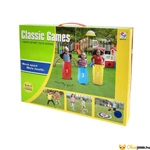 Kép 1/5 - 4in1 Klasszikus szabadtéri játék szett nyári udvari játékhoz