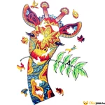 Kép 1/7 - Különleges fa puzzle- zsiráf