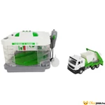 Kép 2/2 - Kukásautó garázs és autómosó, fém autóval