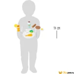 Kép 4/5 - Kicsi fa ételek tányéron, evőeszközökkel