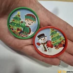 Kép 2/2 - Mini pörgettyű karácsonyi mintával