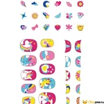 Kép 2/2 - Körömmatrica szett unikornisos képekkel