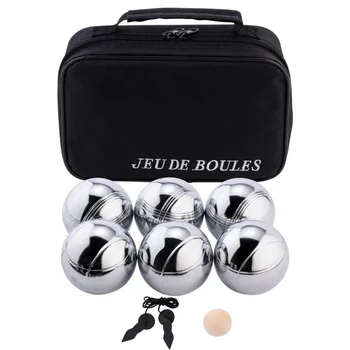 Petanque készlet 6 fém golyóval tartóval