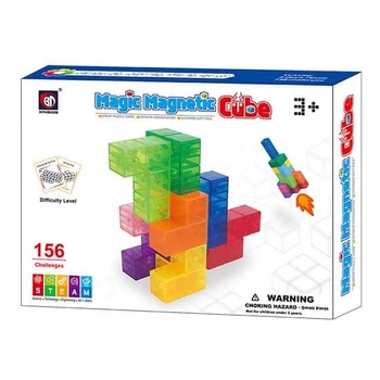 Mágneses 9 db-os építőjáték 156 feladattal 