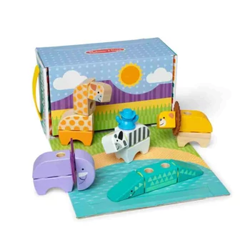 Blockables - Szafari állatok fa építőjáték - Melissa &amp; Doug
