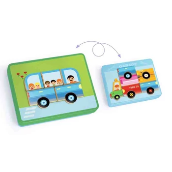 Mágneses képkirakó - Variációk 12 járműre - Djeco