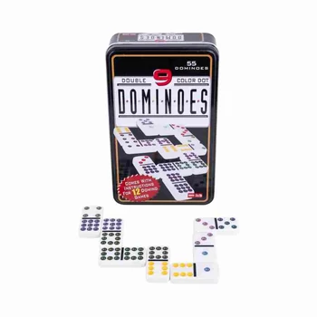 Dominó fém dobozban 55 db-os