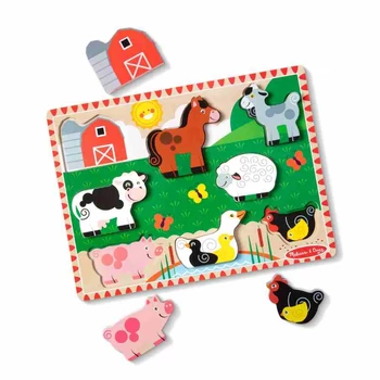 Könnyen megfogható fa puzzle - Farm