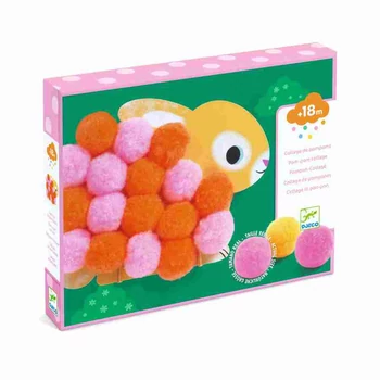 Pompom-kép készítés Djeco kreatív szett