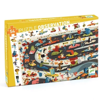 Djeco megfigyelő puzzle, autóverseny