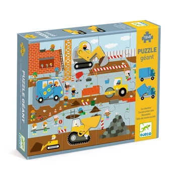 Djeco óriás puzzle építkezés, munkagépek fiúknak