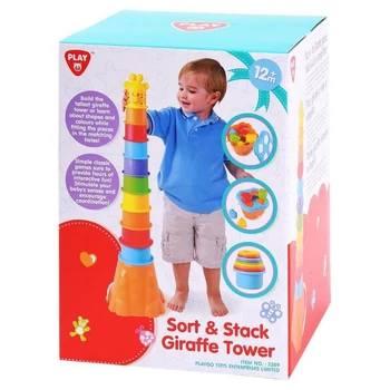 Zsiráfos toronyépítő formaválogató vödörrel