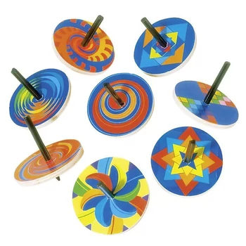 Színes fa pörgettyű